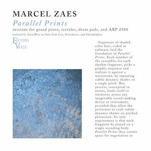 画像: Marcel Zaes "Parallel Prints" [CD]